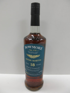 Bottle of Bowmore Aston Martin Deep & Complex Islay Single Malt Scotch Whisky, Aged 18 Years, 700ml.