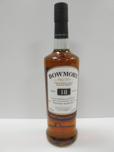 Bottle of Bowmore Islay Single Malt Scotch Whisky, Aged 18 Years, 700ml.