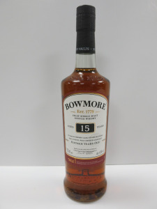 Bottle of Bowmore Islay Single Malt Scotch Whisky, Aged 15 Years, 700ml.