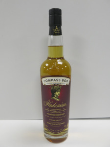Bottle of Compass Box Hedonism Blended Grain Scotch Whisky, 700ml.