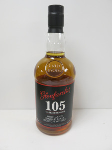 Bottle of Glenfarclas 105 Cask Strength Highland Single Malt Scotch Whisky, 700ml.
