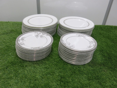 67 x Wedgwood Vera Wang Designed Lace Collection Crockery to Include: 34 x 27cm Dinner Plates & 33 x 20cm Side Plates.
