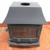 Devon Free Standing Double Sided Wood Burning Stove, withy Single Door & Low Canopy, Matt Black Finish, 9kw Output. RRP £1925 - 4