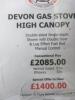 Devon Gas Stove with High Canopy, Double Sided with Double Door & Log Effect Fuel Bed, Matt Black. RRP £2085 reduced to £1400 - 7