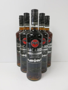6 x Bottles of Bacardi Carta Negra Superior Black Rum, 700ml.