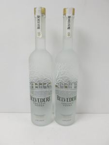 2 x Bottles of Belvedere Organic Vodka, 700ml.