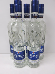 5 x Bottles of Finlandia Vodka, 700ml.