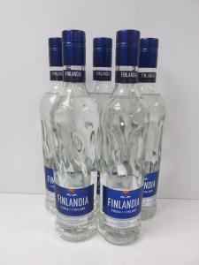 5 x Bottles of Finlandia Vodka, 700ml.