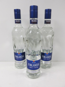 4 x Bottles of Finlandia Vodka, 700ml.