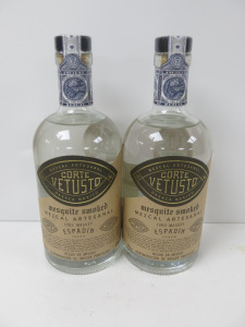 2 x Bottles of Corte Vetusto Mesquite Smoked Mezcal Artesanal Tequila, 700ml.