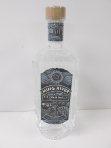 Bottle of Ming River Sichuan Baijiu Grain Spirit, 700ml.