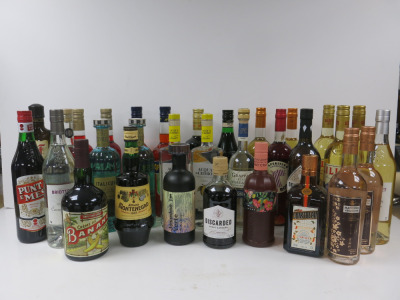 31 x Assorted Bottles of Liqueurs, Aperitifs, Bitters & Vermouths to Include: 2 x Campari, 2 x Aperol, 1 x Averna, 1 x Fernet Branca, 1 x Jasmine Verte, 1 x Amaro Santoni, 1 x Frangelico, 1 x Cointreau, 1 x Amaro Montenegro, 1 x Cr&egrave;me de Banane, 2 x Itali