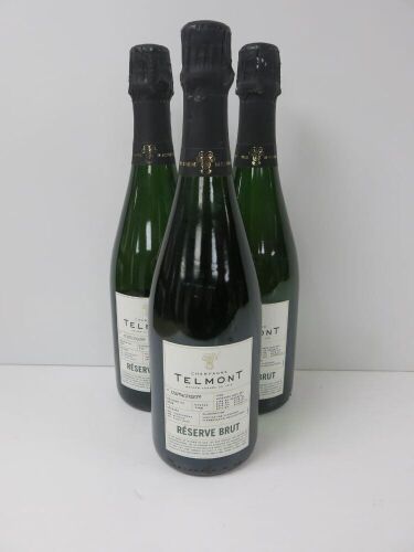 3 x Bottles of Telmont Reserve Brut Extra Brut Champagne, 750ml.