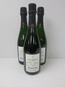 3 x Bottles of Telmont Reserve Brut Extra Brut Champagne, 750ml.
