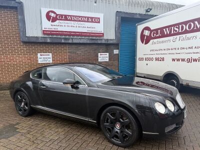 GX56 LKG: (2006) Bentley Continental GT Auto 2 Door Coupe in Metallic Black. 6.0L W12, 550hp Turbo, Automatic, Petrol, 5998cc. Recent Service in September 2025, MOT Expires Sept 2026. Mileage 30,026 verified by MOT history from 2009. Last Keeper from 2012