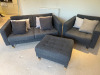 IKEA Landskrona Grey Fabric 2 Seater Sofa, Size H65 x W163 x 87cm. Comes with Single Armchair & Footstall, Size H65cm, W89cm & D98cm.Comes with 6 x Assorted Scatter Cushions. - 2