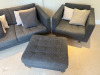 IKEA Landskrona Grey Fabric 2 Seater Sofa, Size H65 x W163 x 87cm. Comes with Single Armchair & Footstall, Size H65cm, W89cm & D98cm.Comes with 6 x Assorted Scatter Cushions. - 3