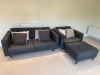 IKEA Landskrona Grey Fabric 2 Seater Sofa, Size H65 x W163 x 87cm. Comes with Single Armchair & Footstall, Size H65cm, W89cm & D98cm.Comes with 6 x Assorted Scatter Cushions. - 4