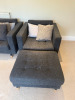 IKEA Landskrona Grey Fabric 2 Seater Sofa, Size H65 x W163 x 87cm. Comes with Single Armchair & Footstall, Size H65cm, W89cm & D98cm.Comes with 6 x Assorted Scatter Cushions. - 6