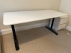 Ikea White Top Desk with Black Metal Legs. Size H73cm, W160cm & D80cm. - 2