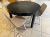 Round Extendable Dining Table in Black. Size H75cm Diameter 115cm. - 2