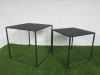 Set of 2 Square Nest of Tables in Black Metal.