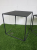 Set of 2 Square Nest of Tables in Black Metal. - 2