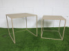 Set of 2 Square Nest of Tables in Stone Metal.