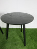 Set of 2 Circular Black Wooden Side Tables. Diameter 50cm. - 2