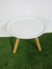 Normann Copenhagen Tablo White Glossy Plastic Top Side Table with Wooden Legs. Diameter 49cm. - 2