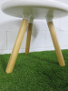 Normann Copenhagen Tablo White Glossy Plastic Top Side Table with Wooden Legs. Diameter 49cm. - 3