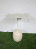 LATO LN8 Heavy Marble Based Circular Side Table in Cream. H50cm & Diameter 40cm.