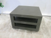 Baring Furniture Heavy Wood Coffee/Side Table with 2 Shelves Under. Size H53 x W80 x D80cm. 
NOTE: condition to top as viewed/pictured. - 2