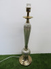 Cracked Silver Effect & Gold Coloured Fluted Column Lamp. Size H70cm.