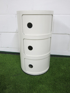 Kartrell Componibili Cabinet Model 4965-6-7 In White. Size H58 x Dia31cm.
