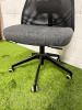High Back Swivel Office Chair in Grey Fabric Seat with Mesh Back. - 2