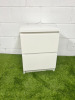 2 Draw Matt White Wood Bedside/Draw Unit. Size H55 x W40 x D48cm.