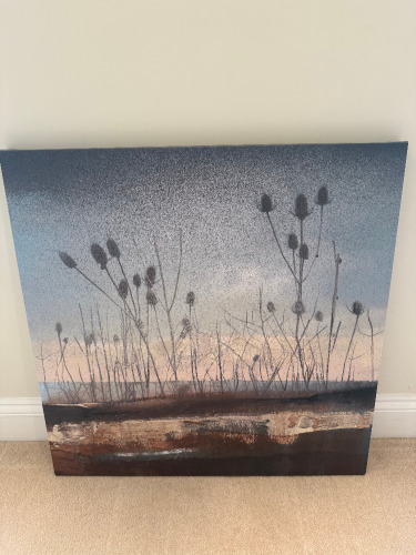 Cotswold Co Harriet Peachey Coastal Botanics Canvas Artwork. Size 90 x 90cm.