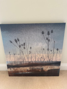 Cotswold Co Harriet Peachey Coastal Botanics Canvas Artwork. Size 90 x 90cm.