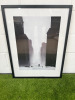 Black & White Signed Cityscape Print, Framed in Black & Glazed. Size H84cm x W64cm.