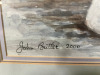 Watercolour Swan Painting, Framed in Champagne Gold & Glazed, Signed John Butler 2000. Size H55cm x W64cm. - 2