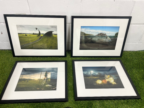 4 x Prints by Erik Johansson, Framed & Glazed by Sebastian Warner, to Include: 2 x H42.5 x W50.5 & 2 x H43cm x W56cm. (As Viewed).