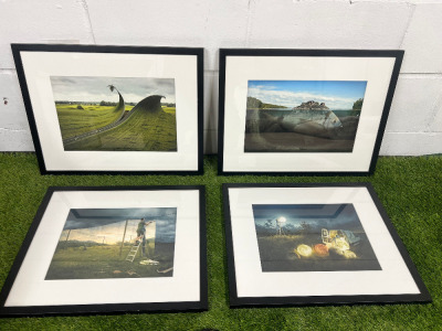 4 x Prints by Erik Johansson, Framed & Glazed by Sebastian Warner, to Include: 2 x H42.5 x W50.5 & 2 x H43cm x W56cm. (As Viewed).