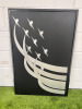 "Air Display" Handmade Bam-Art Alpi Framed Multi Media. Size 103 x 69cm.