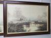 Set of 3 x Wooden Framed Original Artworks by Artist David James, Signed. Size H63 x W88cm. - 2