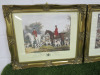 Pair of Gold Gilt Framed & Mounted Proof Prints Originally Painted by R.Davies & Drawn on Stone by J.W.Giles. Depicting 19th Century Fox Hunts. Size H50 x 60cm. - 2