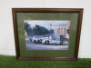 Framed & Glazed Print by Alan Fearnley 89 of Monaco Grand Prix at The Mirabeau-Hair-Pin. Size H40 x W48cm.