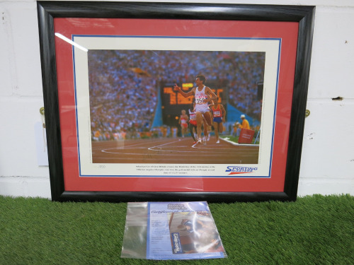 Sebastian Coe Signed Limited Edition Print 159/250, Framed & Glazed with Spirit of Sport Certificate of Authenticity, Ref 1755. Size 66 x 51cmcm.