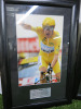 2 x Bradley Wiggins CBE Framed Pictures to Include: 2012 Tour de France Special Edition, Framed & Glazed Picture Presentation Collage with Plaque. Size 41 x 86cm & Cyclings Bradley Wiggins at the 2012 Tour de France, Framed & Glazed Photograph with Plaque - 3