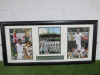 2005 England Win 2-1 to Regain the Ashes, Framed & Glazed Picture Presentation Collage with Plaque. Size 45 x 90cm.